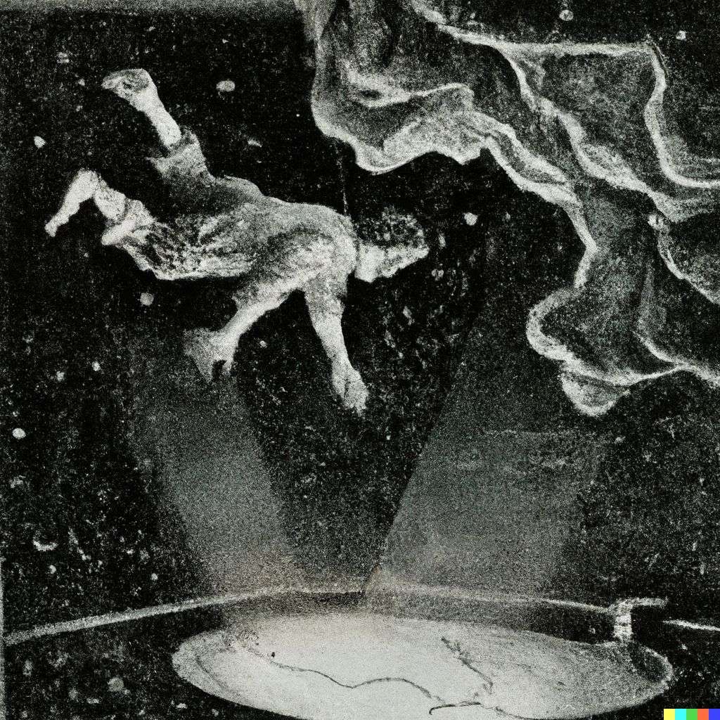 the discovery of gravity, print by Bernie Wrightson